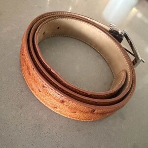 Ostrich tan Leather Belt